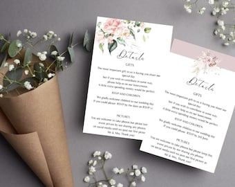 Wedding Detail Card: Elegant to match all Wedding Invitation sets