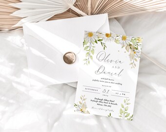 Daisy Wedding Invitation: Elegant Wildflower Design