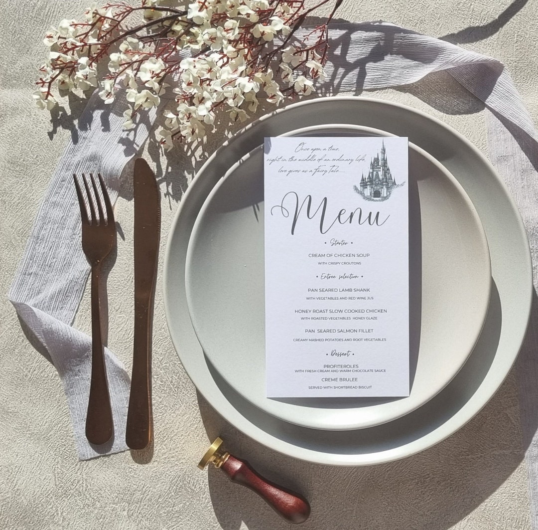 Wedding Menu Cards, Wedding Breakfast Menu Card, Wedding Table Décor