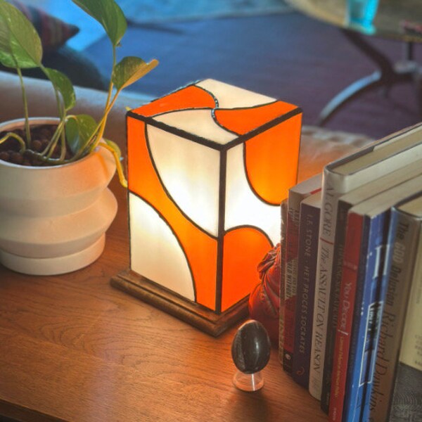 Modern Stained Glass Lamp Etsy