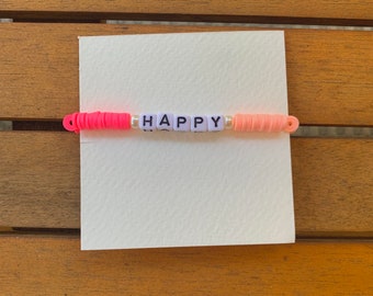 Happy clay beaded bracelet!