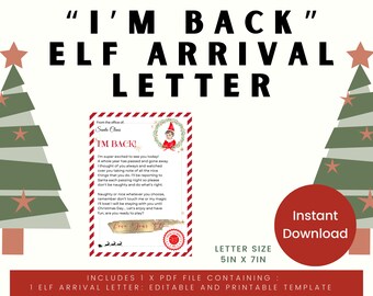 Elf I’m Back Letter - Etsy