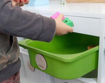 Set di 10 dischi portaoggetti in legno - Etichette per giocattoli per IKEA Trofast