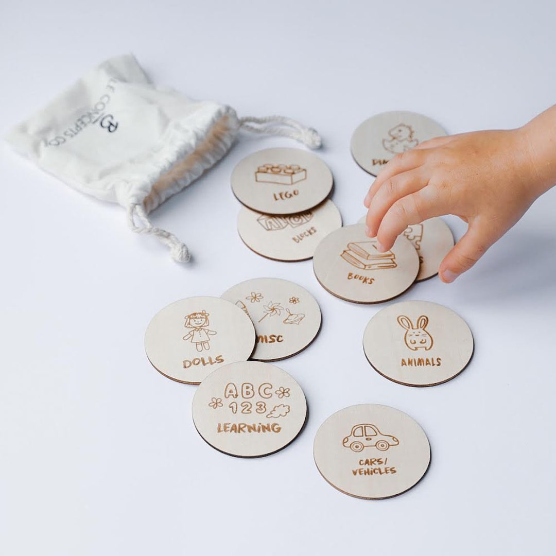 Set of 6 Wooden Toy Labels Etsy