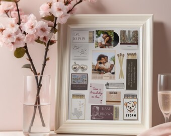 Editable Matchbook Poster Template 18x24 | Custom Couples Gift | Romantic Wall Art Printable in Canva