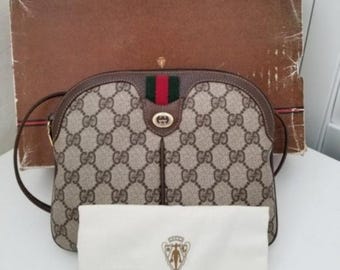 Vintage Gucci GG 3-Way Bag: Clutch, Shoulder, Crossbody w/ Box & Cloth