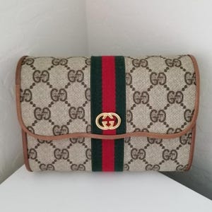 Vintage Gucci GG Clutch with stripe