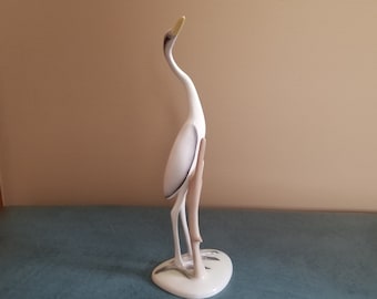 Vintage Budapest Aquincum Porcelain Heron Figurine