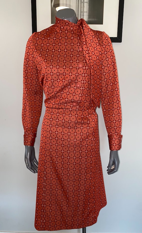 1960s Brown and Cream Skirt Suit