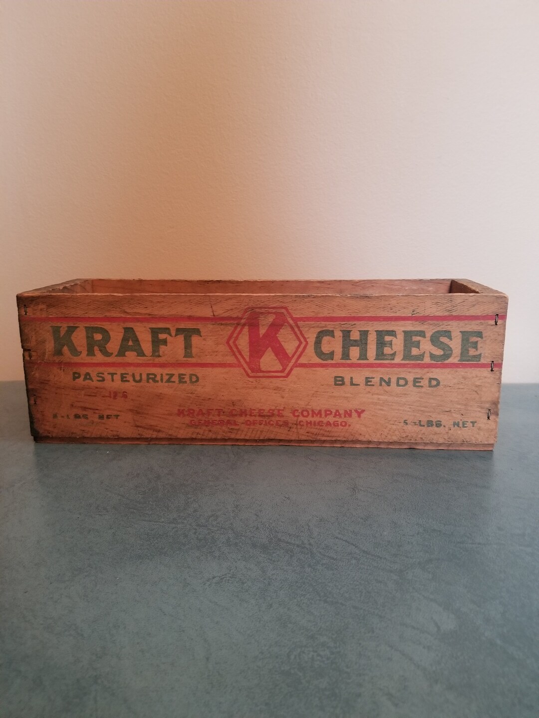 Vintage Kraft Cheese Wooden Box Etsy