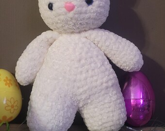 Conejito de Pascua de crochet con lazos