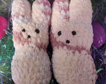 Peeps de crochet en color rosa pastel