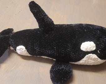 Ballena orca tejida a crochet