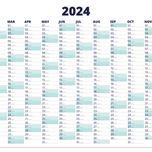 2024 Wall planner A2 download image 1