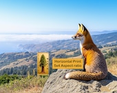 Red Fox on Granite Ridge, Mountain Landscape Printable Wall Art (Digital Download) 23