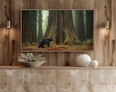 Black Bear Ancient Redwood Forest Samsung Frame TV Art (Digital Download) 211