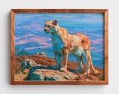 Mountain Lion Wildlife Print, Coastal Ridge Landscape Printable Wall Art (Digital Download) 19