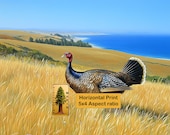 Wild Turkey on Coastal Hills, Rustic Farmhouse Wall Art Printable (Digital Download) 122