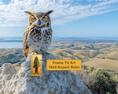 Samsung Frame TV Art, Owl Wilderness Landscape Panoramic Vista (Digital Download) 53