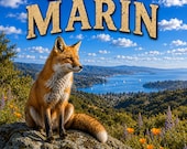 T-Shirt - Meadow Red Fox - Nature Art Graphic - Discovering Marin