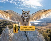 Samsung Frame TV Art, Owl Rocky Peak Wilderness Panorama (Digital Download) 57
