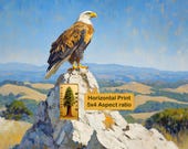 Majestic Eagle on Granite Peak, Rustic Mountain Landscape Printable Wall Art (Digital Download) 15