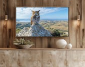 Majestic Owl Rocky Summit Samsung Frame TV Art Landscape (Digital Download) 53