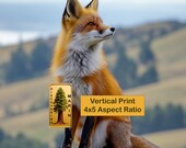Fox on Rocky Perch, Coastal Landscape Printable Wall Art (Digital Download) 4