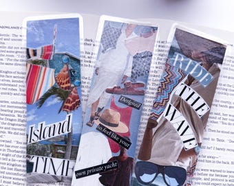 Collage Bookmarks • Island Time, Coastal Luxury, Beach Vacation Reader
