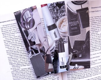 Glossy Collage Bookmarks | Fashion Travel Style, Laminated Set of 3