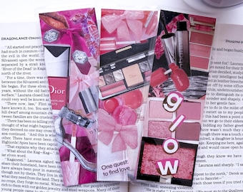 Pink Glam Collage Bookmarks | Glossy Romance, Fashion (Set of 3)