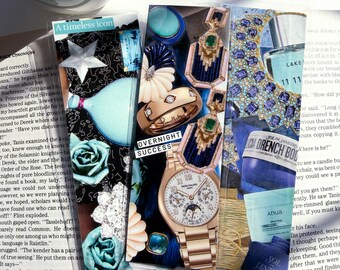 Luxury Collage Bookmarks • Blue Editorial Fashion Art (Set of 3)