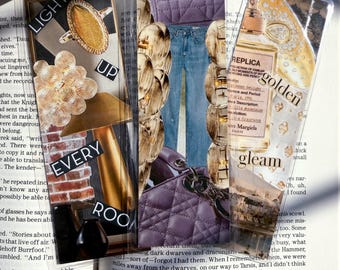 Luxury Fashion Collage Bookmark Set | Glossy Designer Inspired | Chic Reading Accessories | Gift for Readers | Coffee Table Style