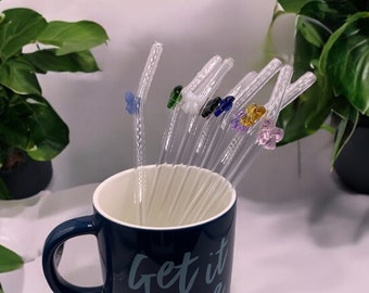 Reusable Glass Straws Bent Coquette Bow Clear Borosilicate Cocktail Straws Libbey Can Coffee Sustainable Drinking Straws Housewarming Gift