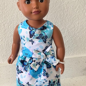 18 inch poppenjurk | Veelkleurige bloemenjurk | 18 inch poppenfeestjurk met strik | My Life-poppenjurk