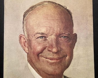 Reproducción antigua de la portada de The Saturday Evening Post del 11 de octubre de 1952 con Dwight D. Eisenhower - Recuerdos Presidenciales
