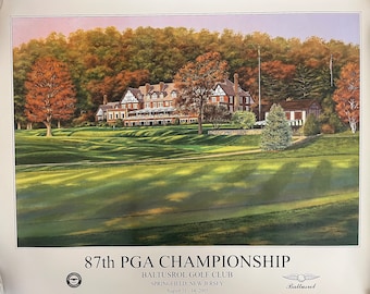 87th PGA Championship Commemorative Poster - 2005 PGA Championship - Baltusrol Golf Club, Springfield, NJ - Aug. 11 -14, 2005 - Golf