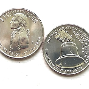 2026 P&D Declaration of Independence Quarter Set - Semi Quincentennial Quarters  1776 - 2026  - BU - Philadelphia and Denver Mints