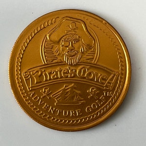 Vintage Pirates Cove Adventure Golf Token - Florida Plaza Boulevard, Kissimmee FL - Plated Aluminum Token - Circa 1980&#39;s