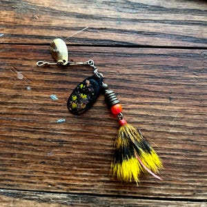 Vintage Mepps Comet 2  In-Line Spinnerbait with Animal Fur and Additional Hildebrandt 1 Spinner - France -Circa 1950s/60s