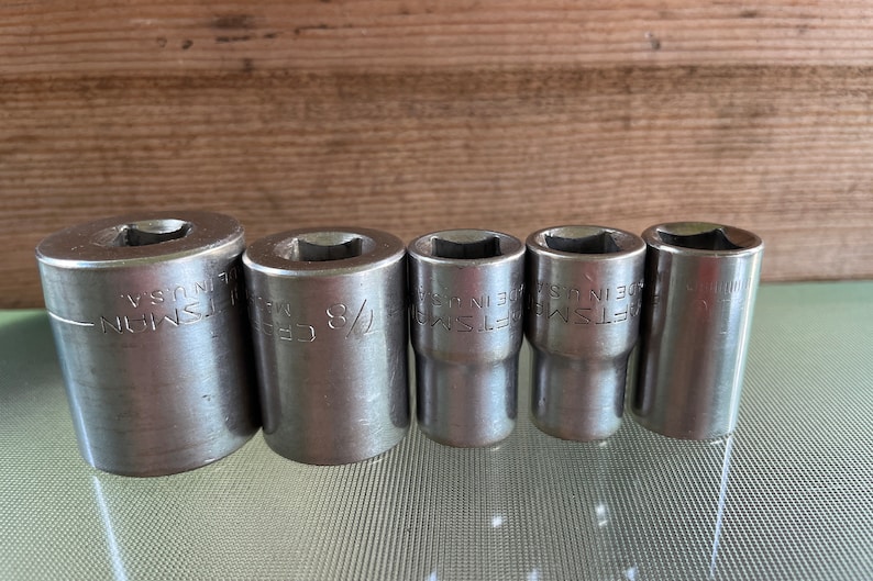 Vintage Craftsman 1/2” Drive Socket Set - 12 Point 5 Piece Mixed Set ...