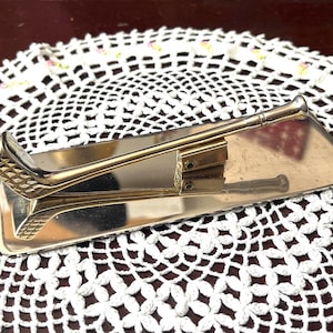 Vintage Brass Golf Club Paper Holder - Clip Holder For Important Papers or Bills - 80s/90s