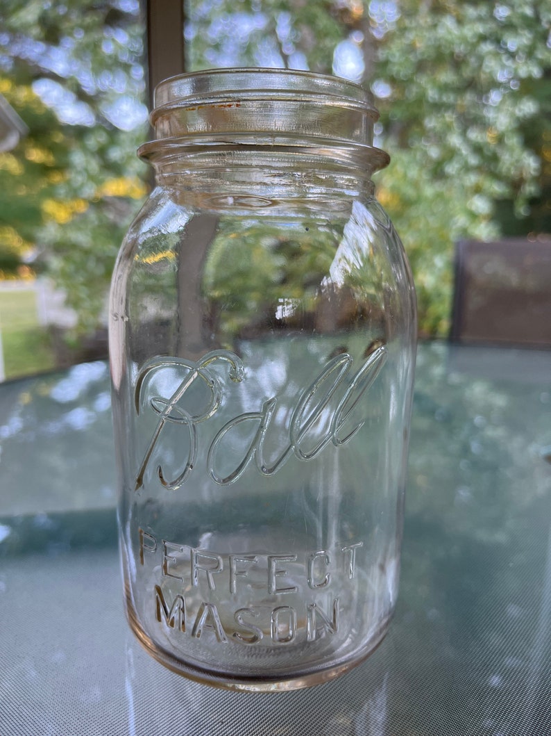 Vintage Clear Ball Perfect Mason Jar 1 Quart Canning Jar Etsy