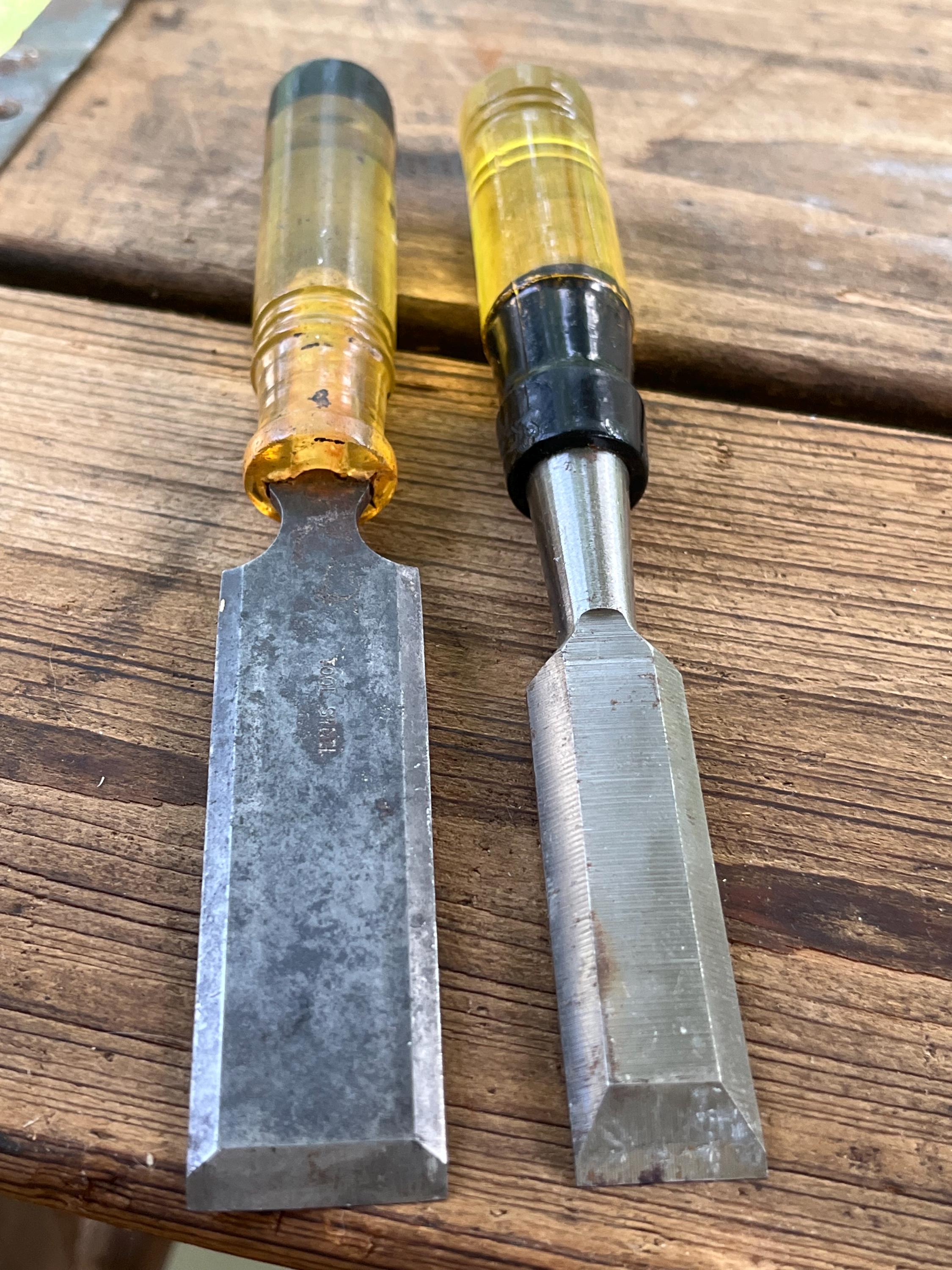 Vintage Set of 2 Wood Chisels-7.25