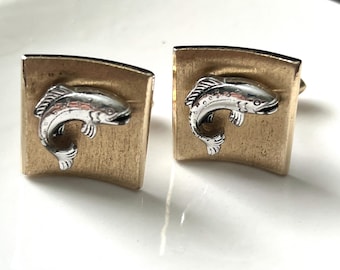 Vintage Swank Bass Cuff Links - Tono oro y plata - De 1970