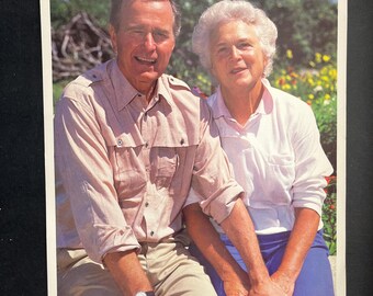 Fotografía a color de 8,5" x 11" de George y Barbara Bush - Recuerdos presidenciales