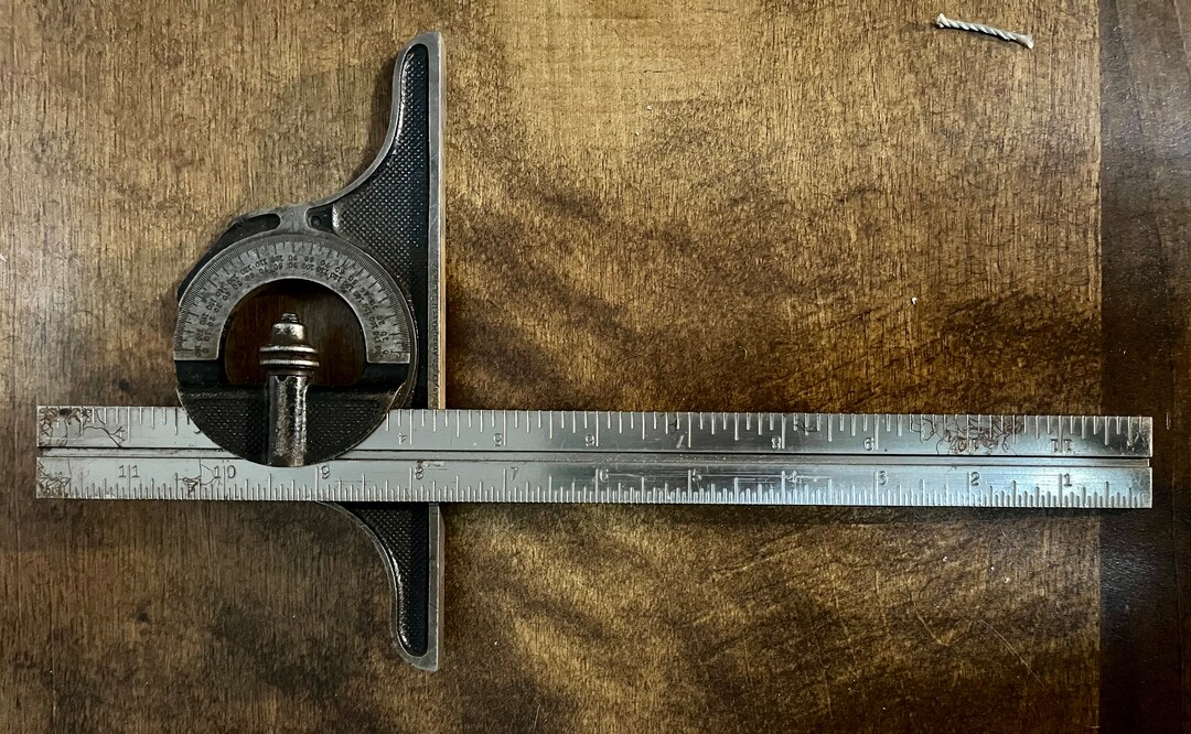 Vintage Starrett 12machinist Protractor Level Square Made Etsy