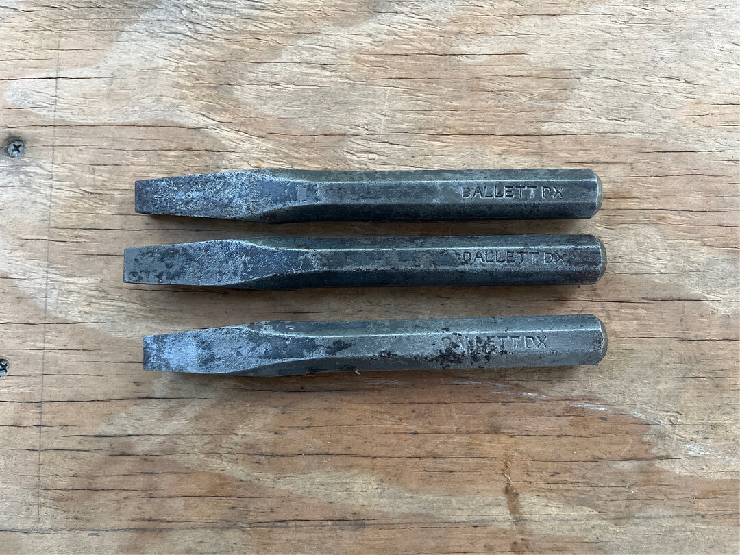 Vintage Dallett DX Masonry Chisels Set of Three 7.5 Stone Chisesl Stone/brick/granite Hand