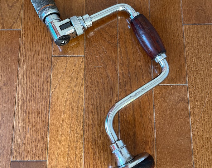 Antique PEXTO No 4912 Auger Bit Brace Vintage Wood Drill Driver With 17