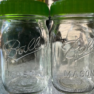 Vintage Ball Mason - Pint Fruit Jars - Ribbed/Closed B - Made in USA -Circa 60s/70&#39;s